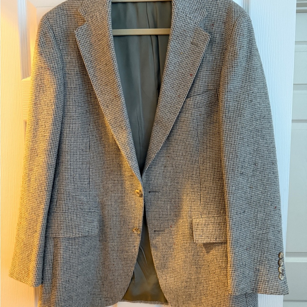 Ralph Lauren Gray Wool-Blend Blazer Notched Lapel